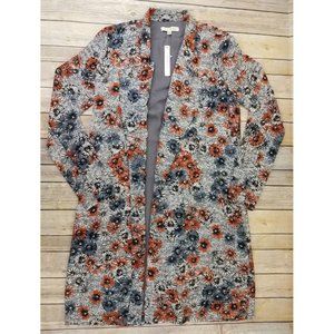 Lily Black Women’s Long Sleeves Open Front Cardigan Size‎ XS Floral NEW B5